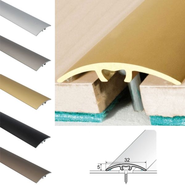 32mm Wide Aluminium Door Thresholds for Wooden & Laminate Floor