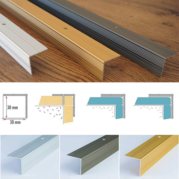 Anodised Aluminium Anti Non Slip Stair Edge Nosing Trim