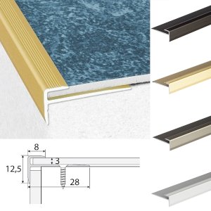 Anodised Aluminium Carpet Edge Ending Strip Floor Bar Trim 3mm Flooring