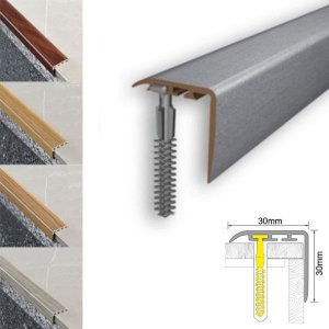 30mm x 30mm UPVC Stair Nosing for Stair Treads Wooden Finish