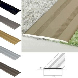 35mm Wide Flat Aluminium Door Thresholds Self Adhesive, Floor Trim