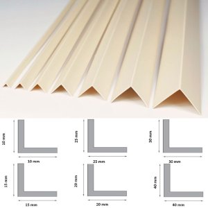 Ivory 1m Long Plastic PVC Corner 90 Degree Angle Trim With 1m Length 