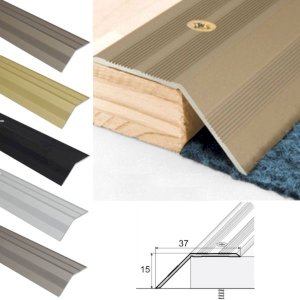 37mm Wide Non Slip Aluminium Door Floor Trim Carpet Thresholds Ramp