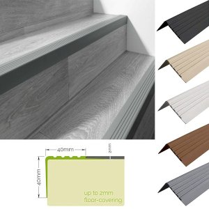 40mm x 40mm Non Slip Stair Nosing Bullnose Stair Nosing Rubber Angle Step Edge