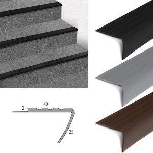  L Shape PVC Stair Nosing Profile Elegant Stair Protection For All Floors