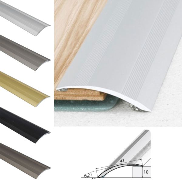 41mm Wide Self Adhesive Aluminium Door Thresholds For Wooden, Laminate, Carpet Vinyl Flooring