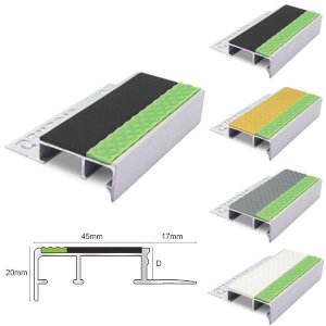 Slimline Tile-In Stair Nosing For 10mm Flooring With Tredsafe PVC Insert