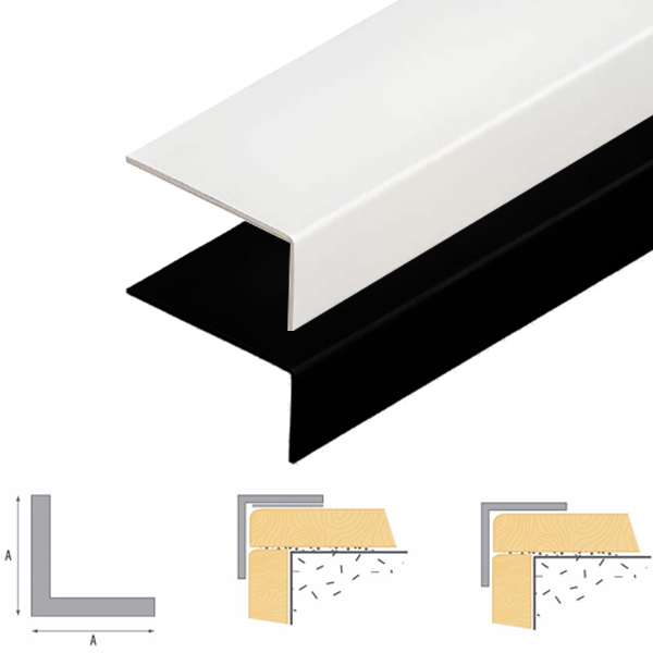 Unequal 90 Degree Plastic  2.5m Long PVC Corner Angle Trim