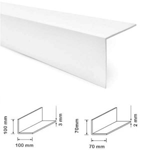 White Plastic 1m Long PVC Corner 90 Degree Angle Trim