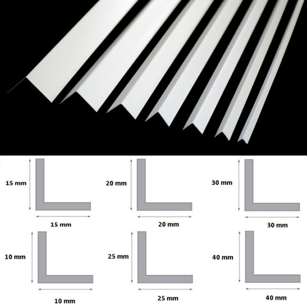 White Plastic Pvc Corner 90 Degree Angle Trim - 1m Long