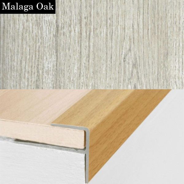 15mm x 22mm Push-In Aluminium Wood Effect Stair Nosing Edge Trim