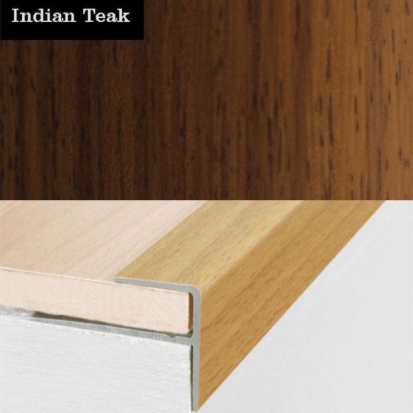 15mm x 22mm Push-In Aluminium Wood Effect Stair Nosing Edge Trim