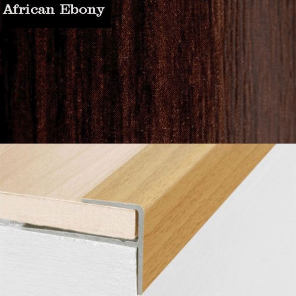 15mm x 22mm Push-In Aluminium Wood Effect Stair Nosing Edge Trim