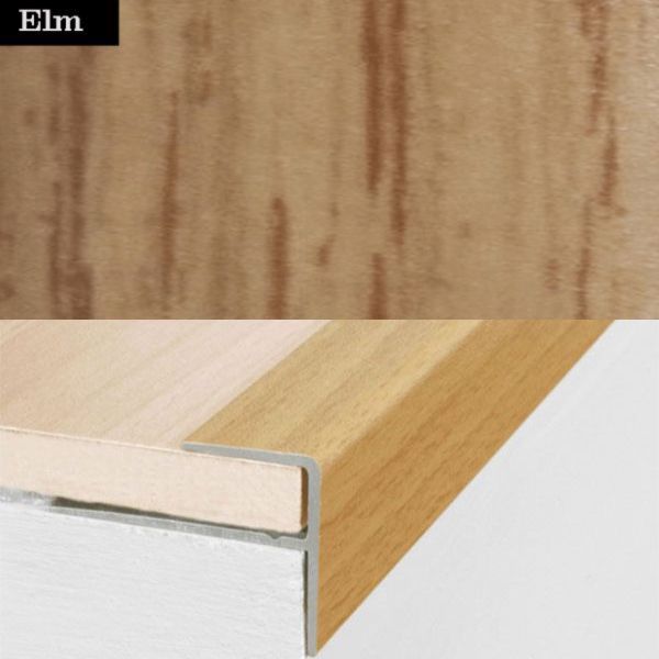 15mm x 22mm Push-In Aluminium Wood Effect Stair Nosing Edge Trim