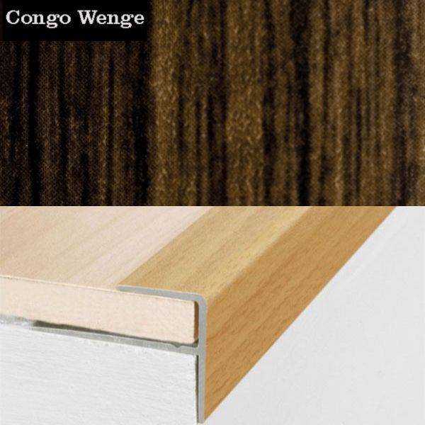 15mm x 22mm Push-In Aluminium Wood Effect Stair Nosing Edge Trim