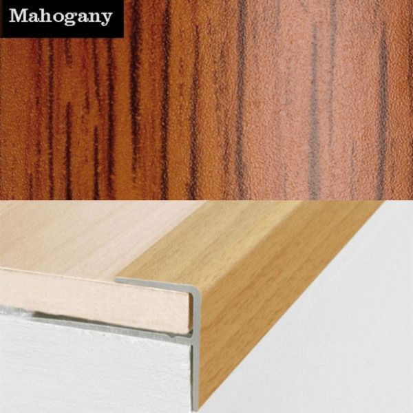 15mm x 22mm Push-In Aluminium Wood Effect Stair Nosing Edge Trim