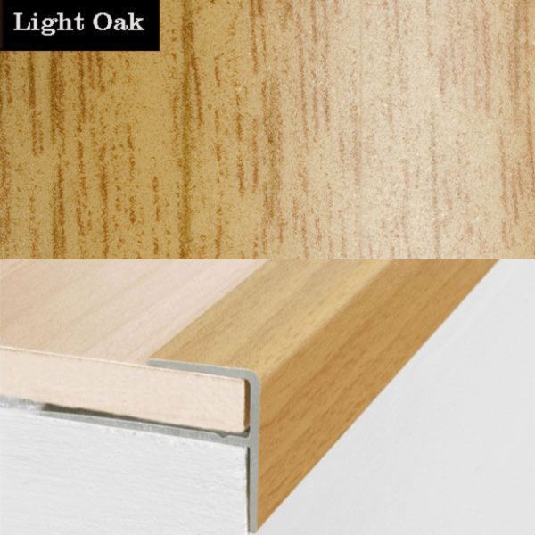 15mm x 22mm Push-In Aluminium Wood Effect Stair Nosing Edge Trim