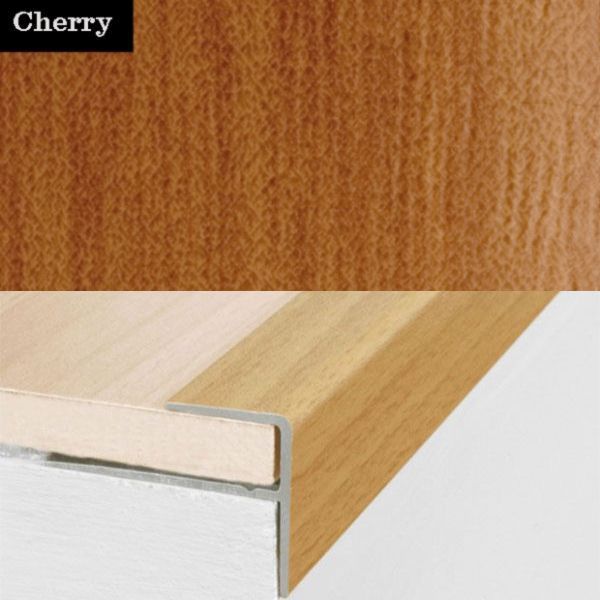 15mm x 22mm Push-In Aluminium Wood Effect Stair Nosing Edge Trim