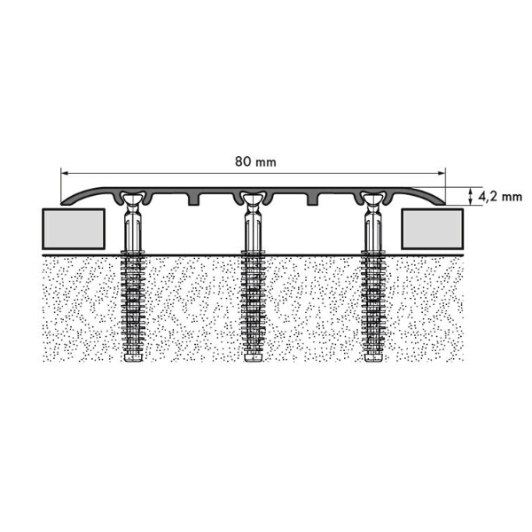 80mm Push In Profile Cover Aluminium Door Bars Threshold