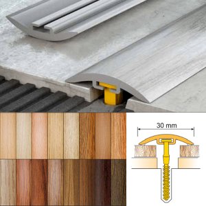 PVC Door Floor Trim 30mm Wide for Wooden, Laminate, Carpet, Vinyl or Tiled Floors