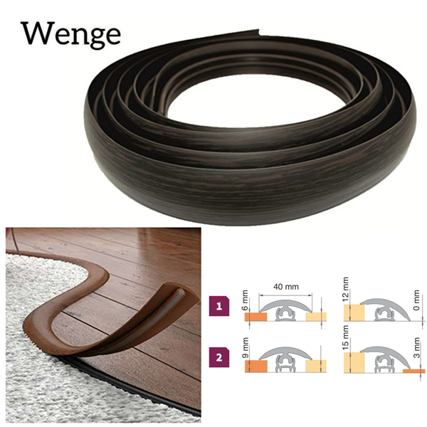 40mm Wide PVC Flexible Flooring Transition Profile Door Threshold