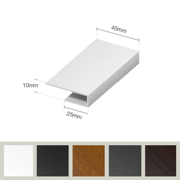 PVC Soffit Edge Board Cladding Starter End Cap J Trim - 2m Long 