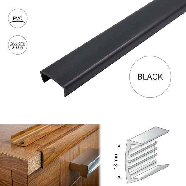 PVC U Section Melamine Furniture Plastic Edge Trim 18mm