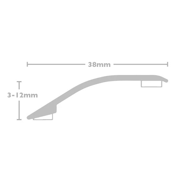 Ramp Reducer Threshold Stick Down Door Bars Threshold Profile Edge Strip - 38mm Wide