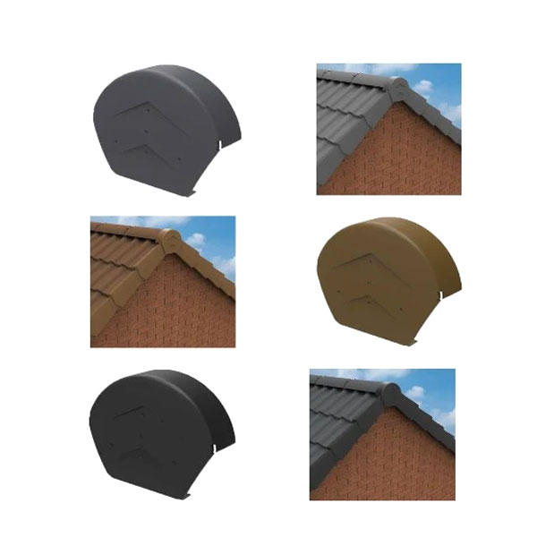 Weatherproof Ridge End Cap for Dry Verge Systems