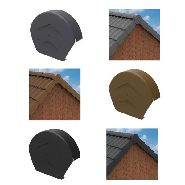 Dry Verge Round Ridge End Roof Kit 