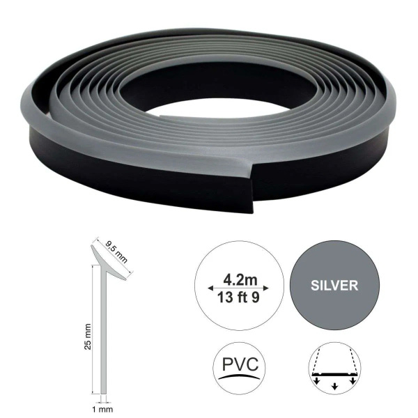 Self Adhesive 25mm high UPVC Flexible Worktop Seal Strip Trim 9.5mm Thick