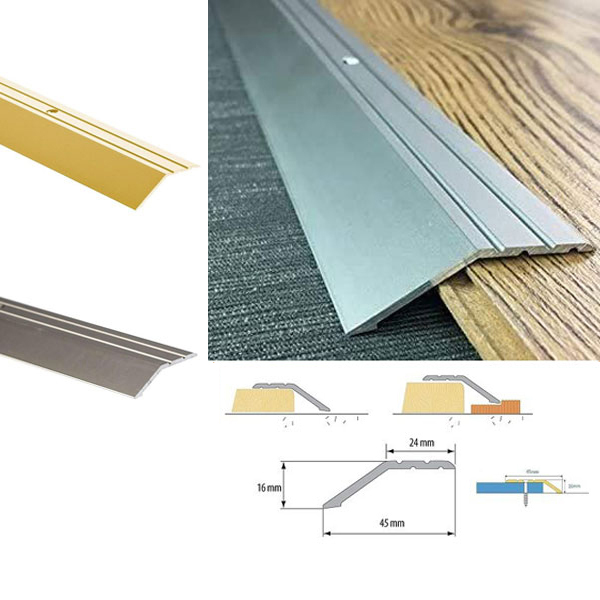 Self Adhesive Aluminium Door Trim For Laminate Floors at Different Levels 