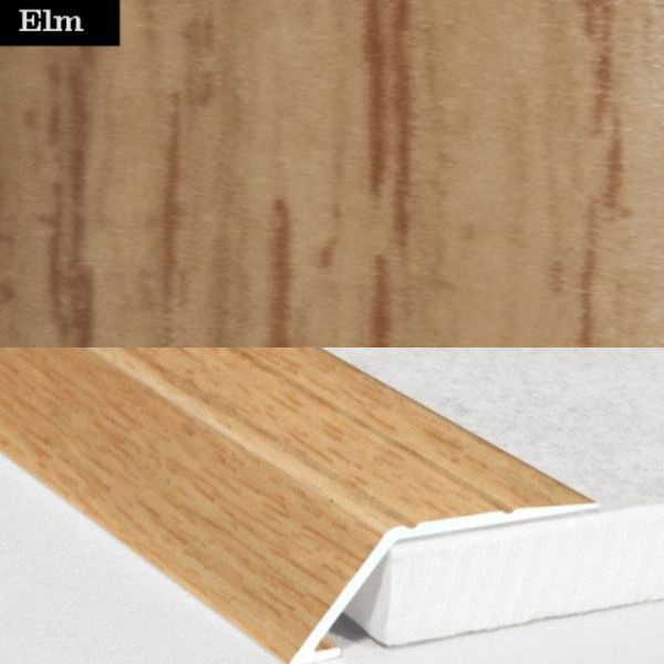 31mm Wide Aluminium Wood Effect door Threshold Ramp Self Adhesive