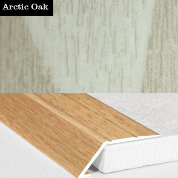 31mm Wide Aluminium Wood Effect door Threshold Ramp Self Adhesive