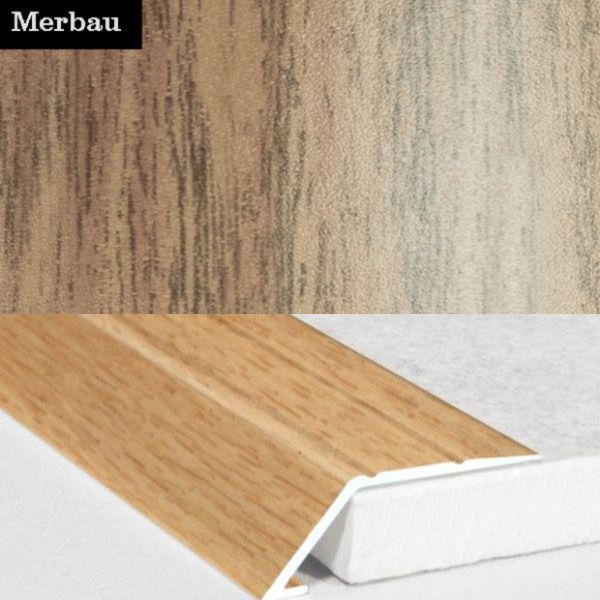 31mm Wide Aluminium Wood Effect door Threshold Ramp Self Adhesive