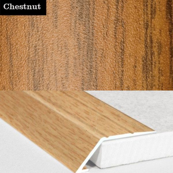 31mm Wide Aluminium Wood Effect door Threshold Ramp Self Adhesive