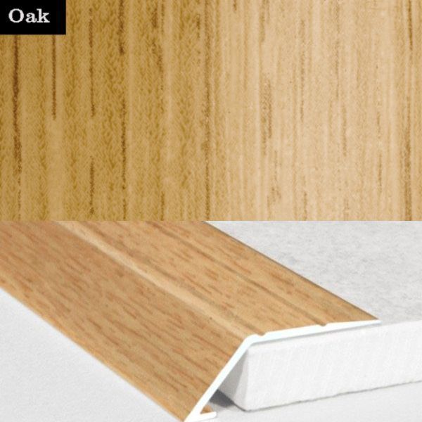 31mm Wide Aluminium Wood Effect door Threshold Ramp Self Adhesive