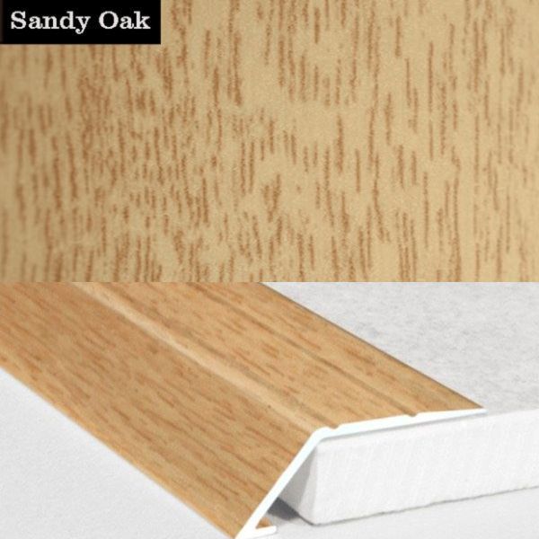 31mm Wide Aluminium Wood Effect door Threshold Ramp Self Adhesive