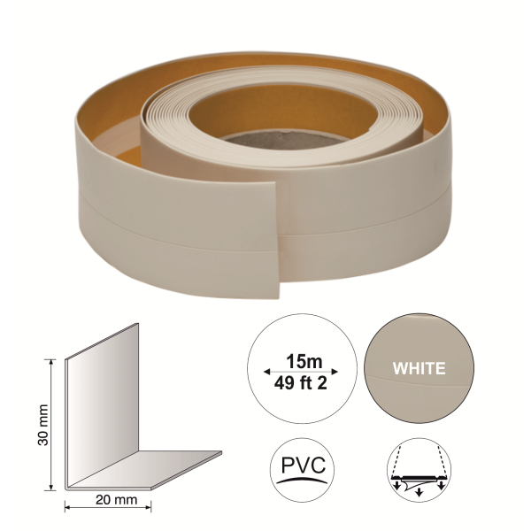 15m Long Self Adhesive Flexible PVC Skirting Board