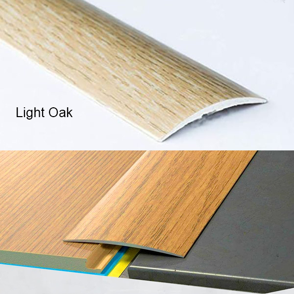 Self-Adhesive Wood Effect Transition Strip Carpet Cover 80mm Wide Door Floor Threshold