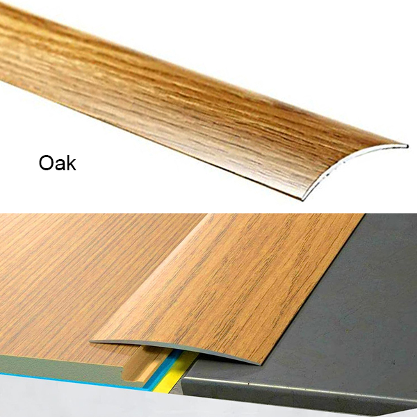 Self-Adhesive Wood Effect Transition Strip Carpet Cover 80mm Wide Door Floor Threshold