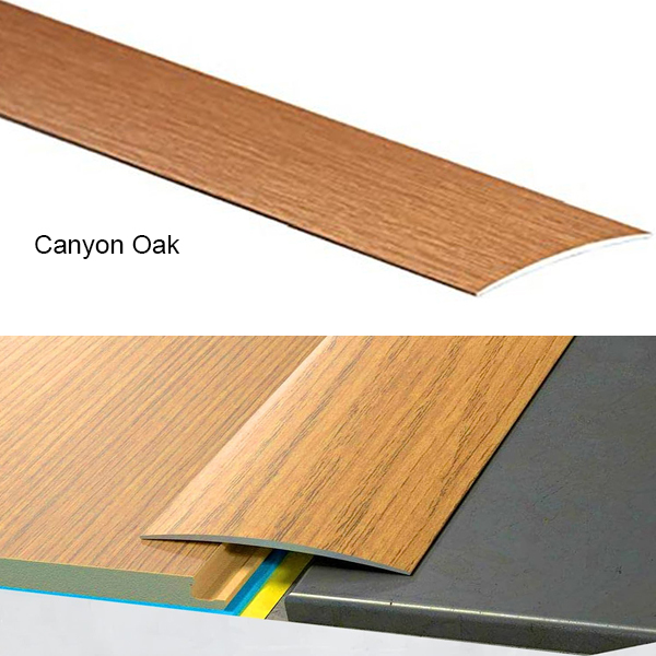 Self-Adhesive Wood Effect Transition Strip Carpet Cover 80mm Wide Door Floor Threshold