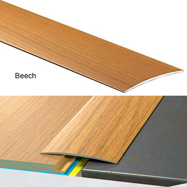 Self-Adhesive Wood Effect Transition Strip Carpet Cover 80mm Wide Door Floor Threshold