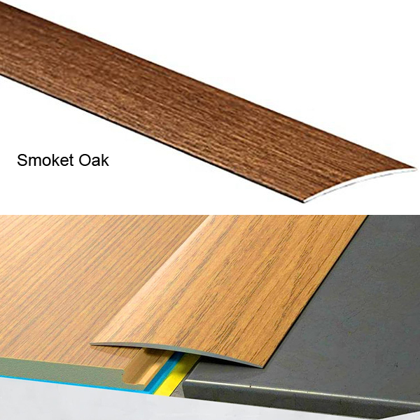 Self-Adhesive Wood Effect Transition Strip Carpet Cover 80mm Wide Door Floor Threshold