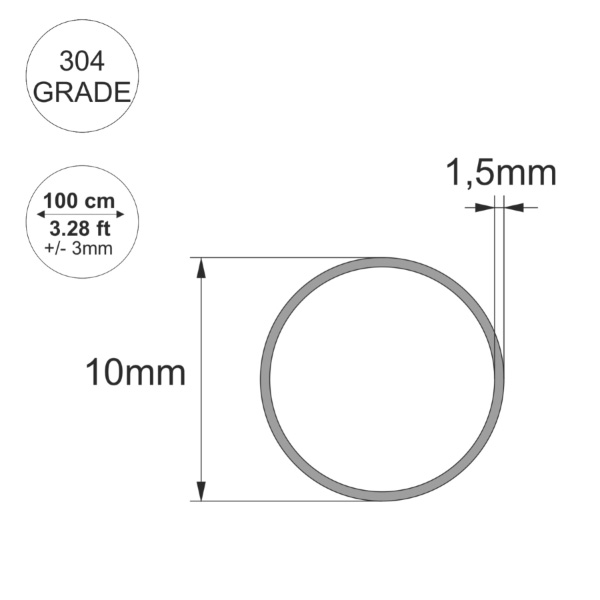 Stainless Steel Round Tube / Pipe 304 Grade