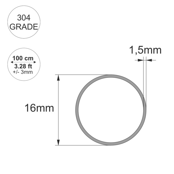 Stainless Steel Round Tube / Pipe 304 Grade