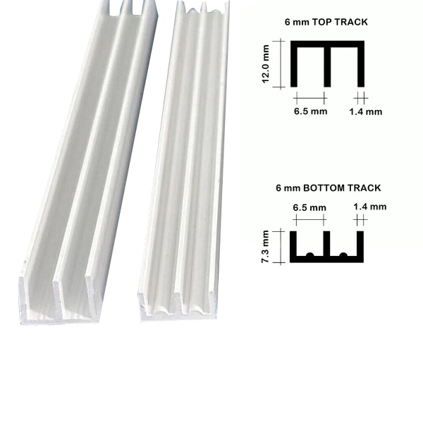 Top & Bottom Vivarium Glass Double Channel Runners Track