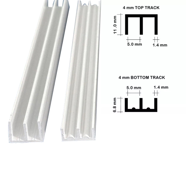 Top & Bottom Vivarium Glass Double Channel Runners Track