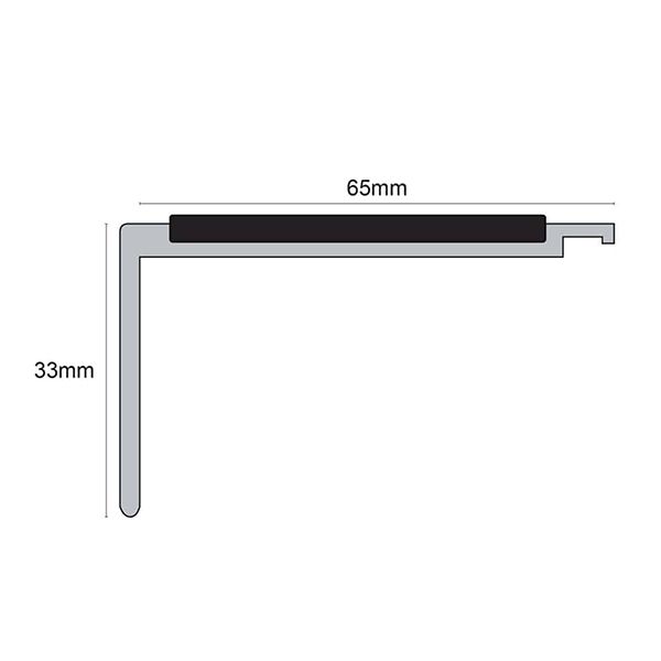 67.5mm x 39mm PVC Hard Node Stair Nosing With Tredsafe PVC Insert