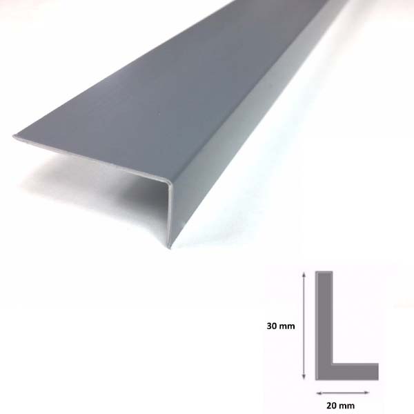 Unequal Gray Plastic PVC Corner 90 Degree Angle Trim 2.5m Long